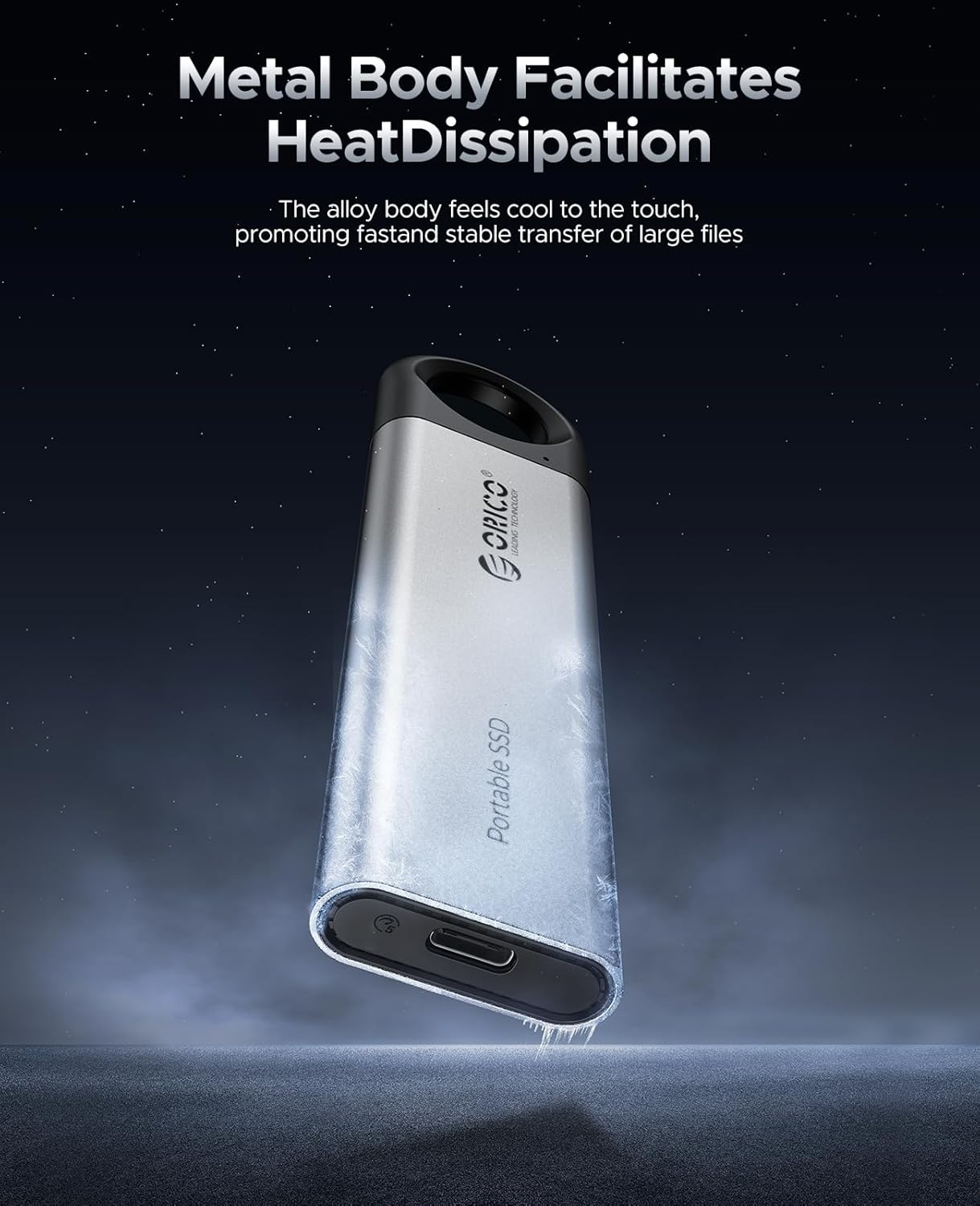 ORICO 2TB Portable SSD, Up to 460MB/s Speed External Solid State Drive, Hanging Hook Design, Plug & Play, USB-C & A 2-in-1 Cable, Portable Storage for Type-C Smartphones, Tablets, Laptops - C5C5