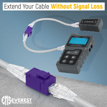 Everest RJ45 CAT6 Keystone Coupler in Purple (48-Pack) - Purple Ethernet Jacks