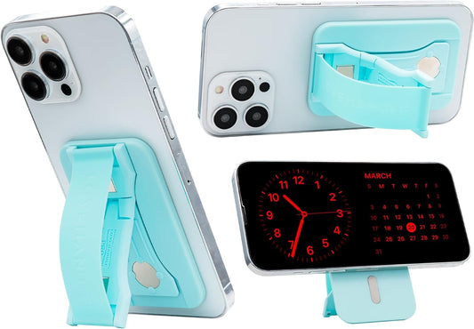 LoveHandle PRO MagSafe Compatible Magnetic Phone Grip w/Kickstand - Mount, Strap and Stand for Smartphone and Tablet - MagSafe Ring Included - Fits All Devices - Solid Limpet