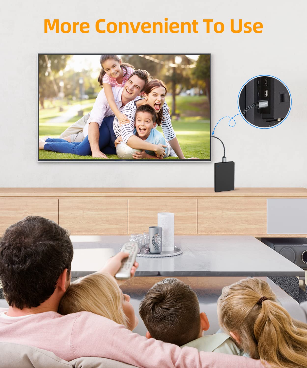 SUNGUY 10Gbps Micro B to USB C Hard Drive Cable 1FT, USB 3.1 USB C to Micro B, High-Speed External Hard Drive USB C Cable for iPhone 16 15 Pro/Pro Max, MacBook Pro/Air, WD Toshiba Westgate Seagate