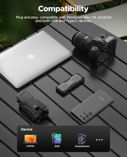 ORICO 1TB External SSD Up to 2000MB/s, Interface Extra Protection, Waterproof and Dust-Proof, Rugged and Reliable Outdoor Portable Solid State Drives for Action Camera, Smartphone, Laptop - O20