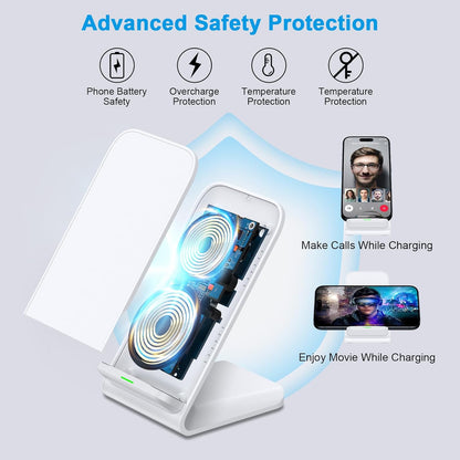 Pixel Fast Wireless Charger, 15W Wireless Charging Stand for Google Pixel 9a 9 Pro XL 8a 8 Pro 7a 7 Pro 6 Pro, Android Phone Wireless Charger Stand for Samsung Galaxy S25 Ultra S24 S23, iPhone 16 15