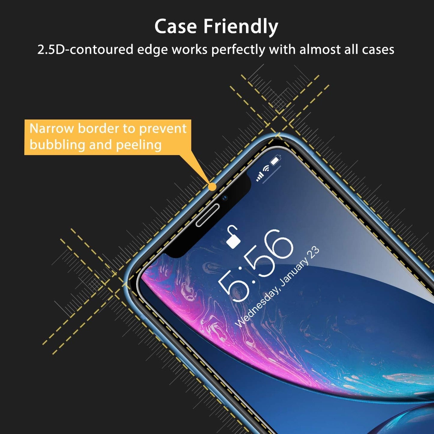 UNBREAKcable Screen Protector for iPhone 11/iPhone XR [2-Pack], Double Shatterproof Tempered Glass [Easy Installation Frame] [9H Hardness] [99.99% HD Clear] [Bubble Free] for iPhone 6.1 Inch