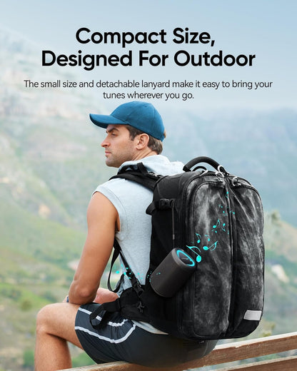 Portable Bluetooth Speaker with Lights, Powerful Crystal Clear Sound, IPX5 Waterproof, All Day Playtime, AUX&TF-Card Input, Bluetooth 5.3, TWS Paring, Small Wireless Speaker for Outdoor, Gift Ideas