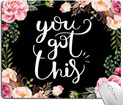 Mouse Pad, Premium-Textured Mouse Mat, Non-Slip Rubber Base Mousepad for Laptop, Computer & PC,9.5×7.9 in,Inspirational Quote You Got This