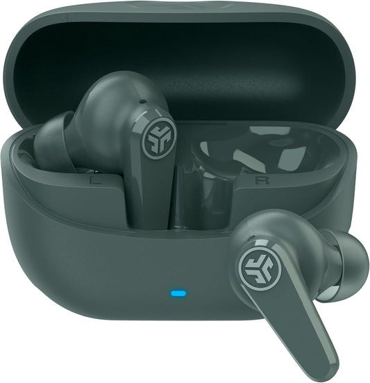 JLab Go Pods ANC True Wireless Bluetooth Earbuds & Charging Case, Hybrid Active Noise canceling + Be Aware for Safe Listening, 26+ Hours Total Playtime, Clear Calls, Custom Sound via App, Sage