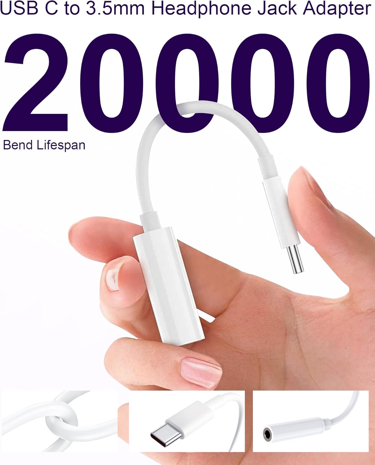 USB Type C to 3.5mm Female Headphone Jack Adapter 2 Pack, USB C to Aux Audio Dongle Cable Cord Compatible with iPhone 16 15 Series, S24/S23 Ultra, iPad Pro, MacBook, Pixel XL More Type-C Devices