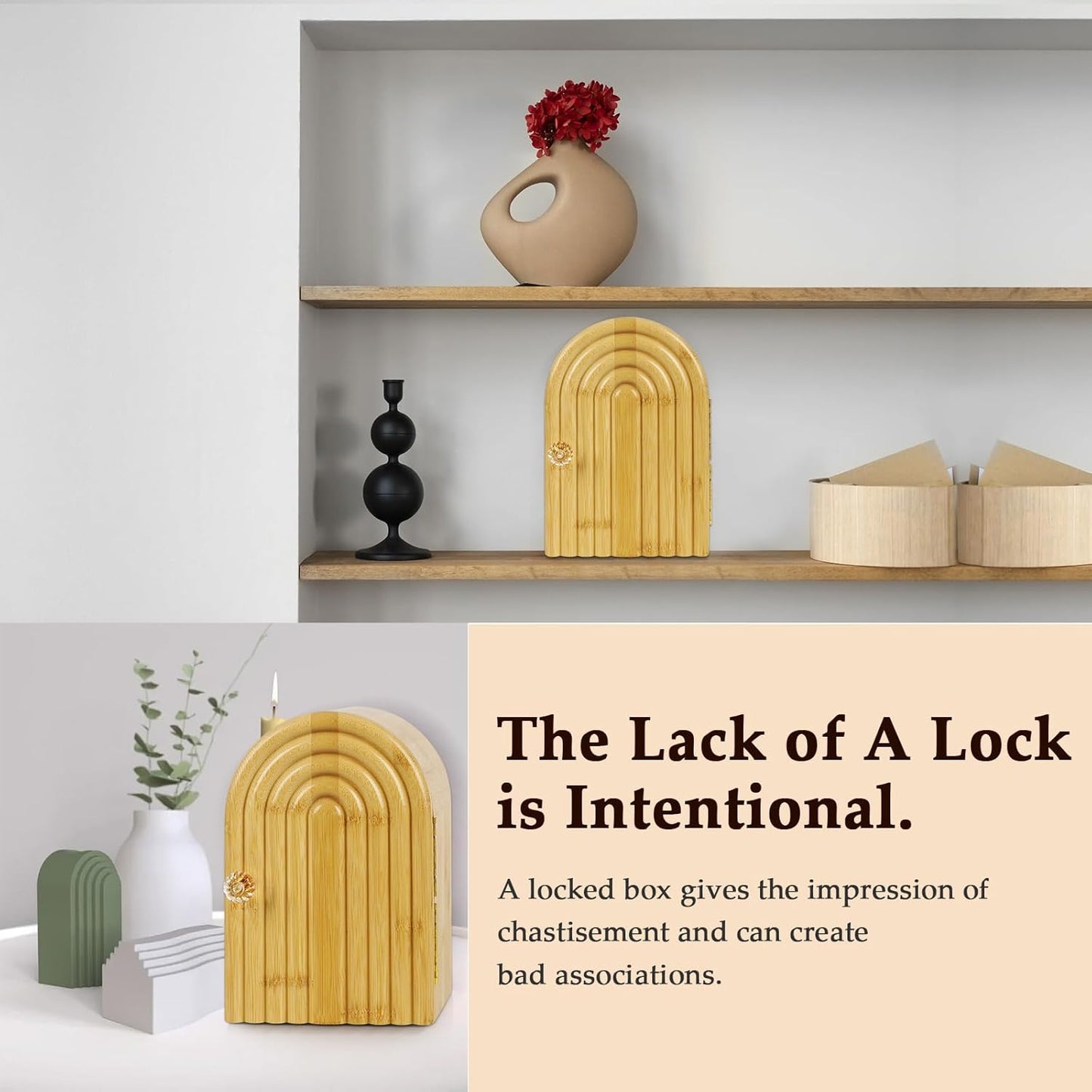 Phone Box for Family Time, Bamboo Cell Phone Jail, 3 Sections Hold 6 Phones, with Charging Holes, Phone Holder Self-Discipline Box, Help Kids Adults Focus Back, Mobile Phone Addiction (Wood)