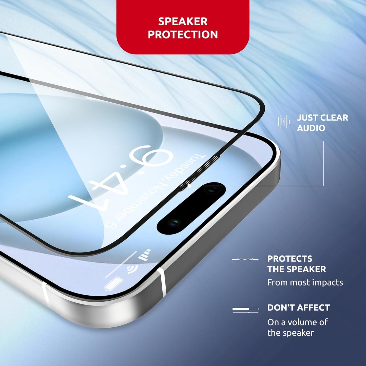 Glass Screen Protector for iPhone 15 Plus – Tempered Glass Screen Protector with Applicator Full Edge-to-Edge Protection, 9H Hardness, Oleophobic Coating - Accessories for iPhone 15 Plus