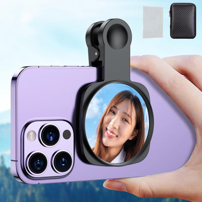 WOWNOVA Clip Selfie Mirror for Phone Back Camera - Live Streaming, Vlogging, HD Reflective Clip Compatible With iPhone Rear Camera, 2.36"