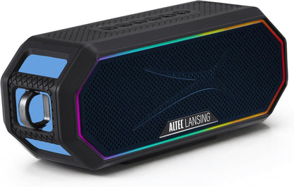 Altec Lansing Magnetic Bluetooth Speaker HYDRAJOLT 2.0, Waterproof IP67, 12W Output Power, 16H Battery, Multicolor LED, 100ft Wireless Range, Voice Assistant, USB-C Quick Charge