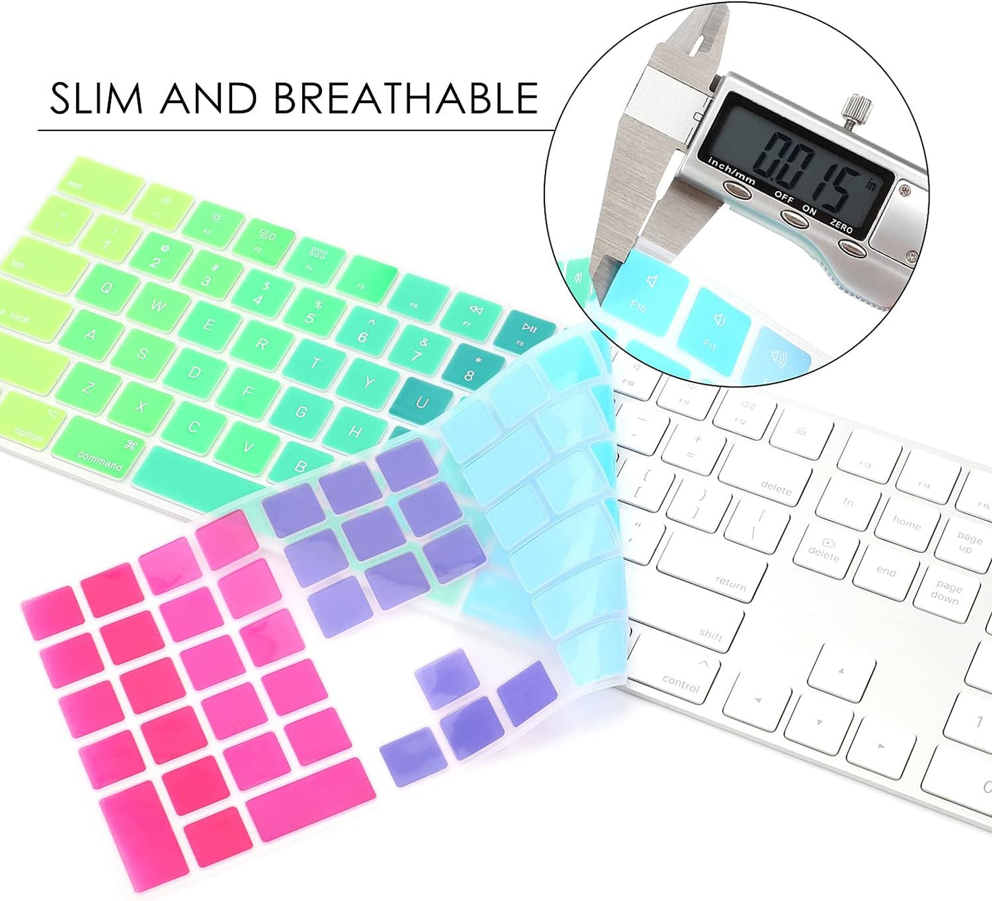 Allinside Rainbow Cover for Apple iMac Magic Wireless Keyboard with Numeric Keypad MQ052LL/A A1843 US Layout