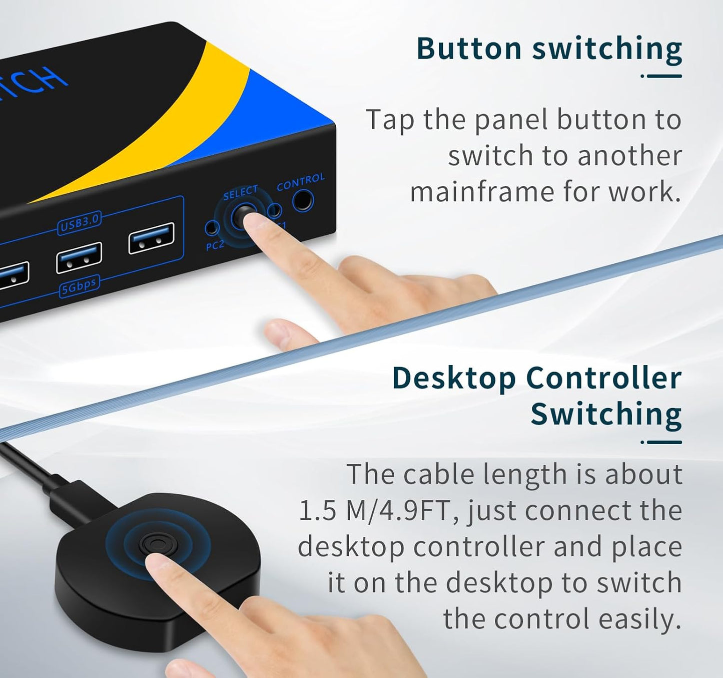 Dual Monitor Kvm Switch 2 Monitors 2 Computers HDMI 4k@60HZ,USB3.0. kvm switches 1 Monitors 2 Monitor 2 Computers,USB switcher 2 Computers Keyboard Mouse Switch (USB3.0+8KHDMI(3A1C))