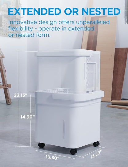 Midea Cube 20 Pint Dehumidifier for Basement, Up to 1,500 Sq. Ft. dehumidifier with drain hose, ENERGY STAR Certificated, Smart Control, Compatible with Alexa, White