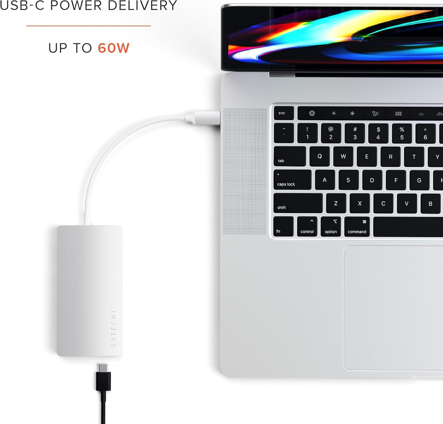 Satechi 8 in 1 USB C Hub Multiport Adapter V2, 4K HDMI, 115W USB C PD Charging, 3 USB-A, Ethernet, Micro/SD Card Readers, for Laptop, MacBook Pro/Air M4/M3/M2/M1, iPad, iPhone 16, Windows - Silver