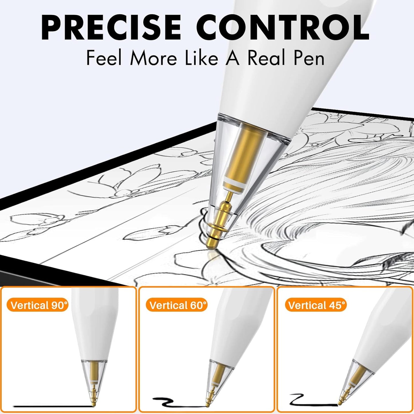 NIUTRENDZ 4 Pack Replacement Tips for Apple Pencil 2nd Generation and 1st Generation Fine Point Metal Tip, Wear-Resistant & Precise Control (1.05mm, Clear + Pink + Blue + Grey)
