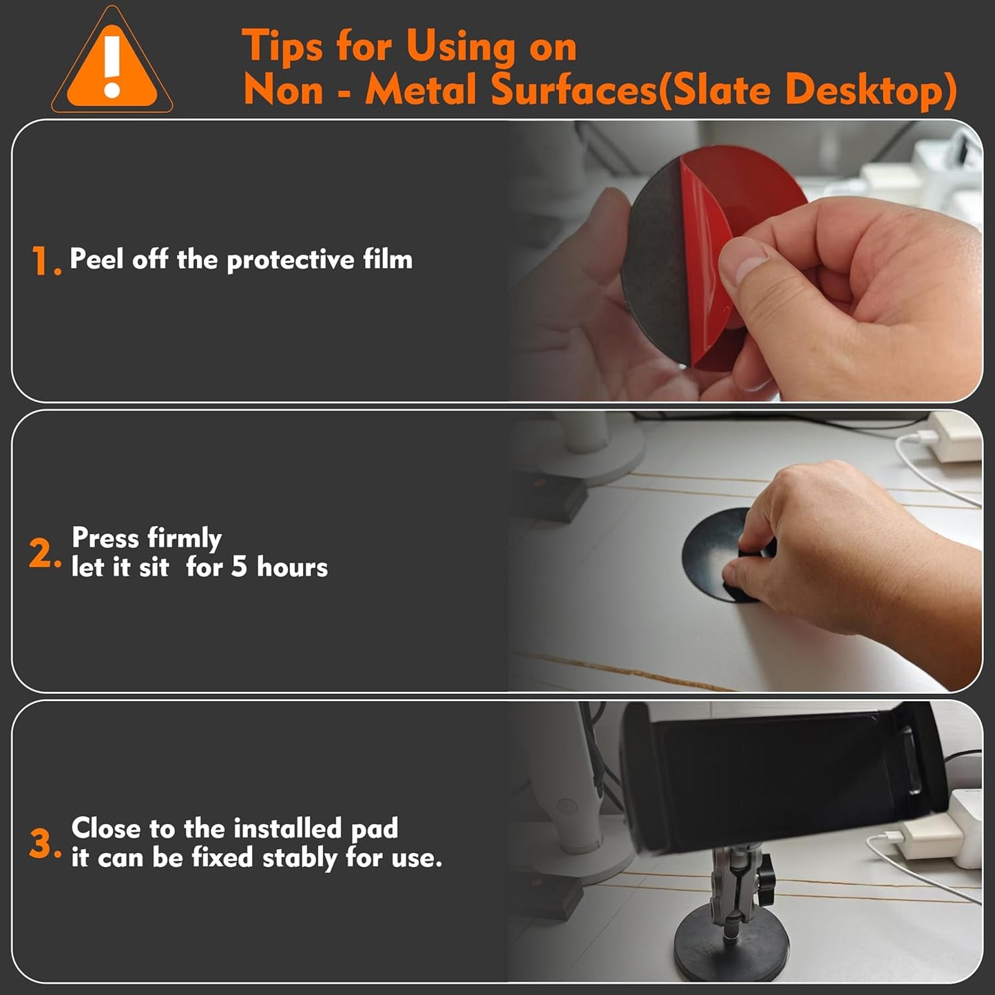 Universal Magnetic Tablet Holder 360°Adjustable 7.7" Aluminum Heavy Duty Arm 3.5" Magnetic Base for Car Dashboard, Gym, Kitchen Fits 4-13" Tablets, Phones