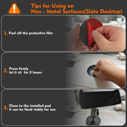 Universal Magnetic Tablet Holder 360°Adjustable 7.7" Aluminum Heavy Duty Arm 3.5" Magnetic Base for Car Dashboard, Gym, Kitchen Fits 4-13" Tablets, Phones