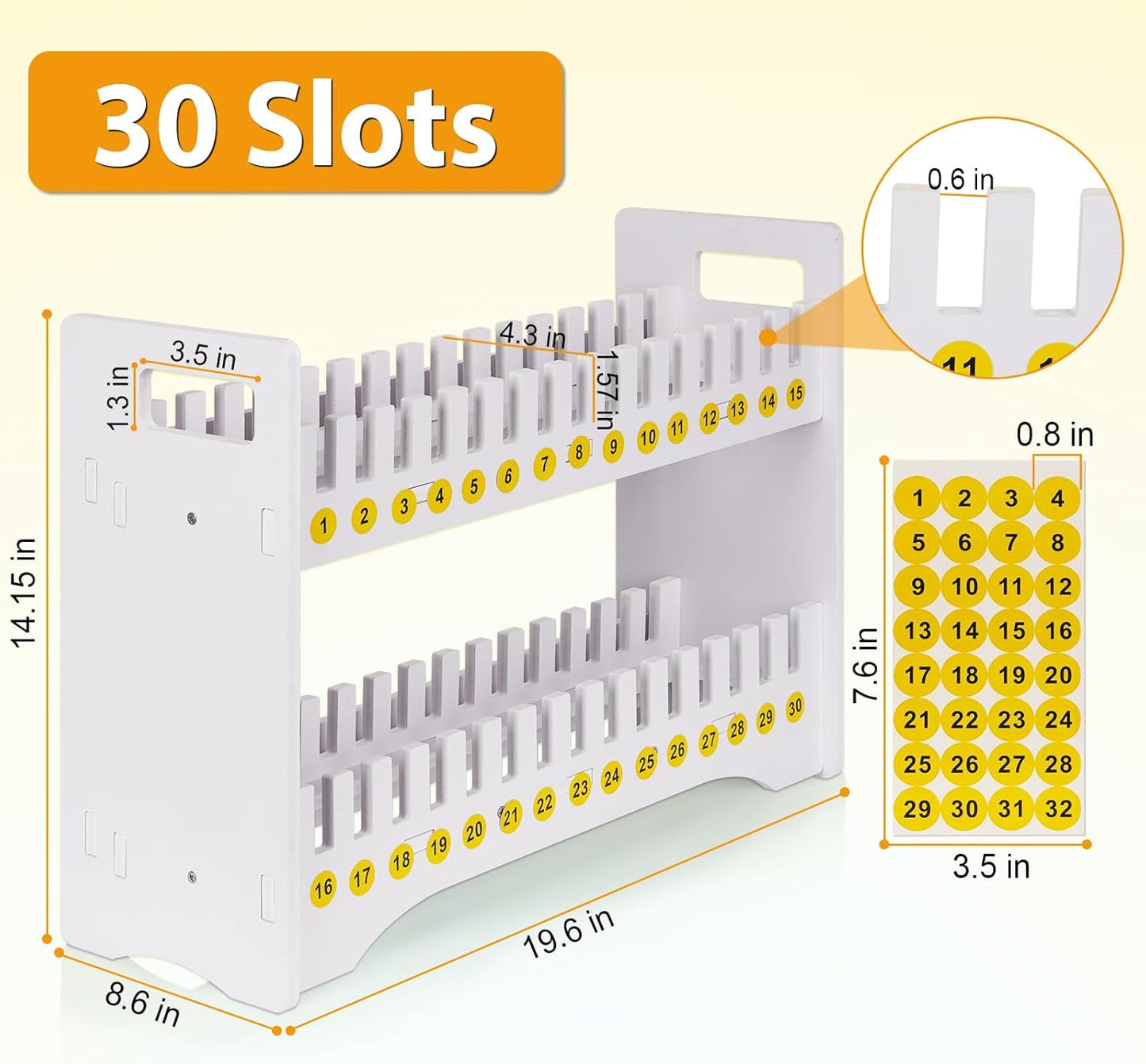 Cell Phone Holder Classroom Cell Phone Storage 2-Tier Multiple Cell Phone Stand Rack with 1-30 Number Stickers PVC Board Mobile Phone Holder Desktop Organizer for Classroom Office (30 Slots)