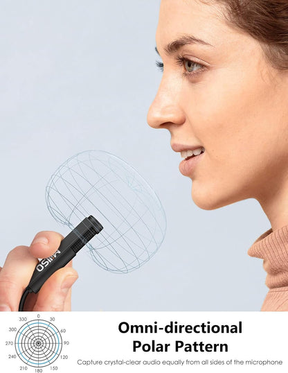 MillSO USB PC Microphone Plug & Play Omnidirectional External Lavalier Mini USB Microphone for Computer, Laptop, YouTube, Meeting, Recording, Podcasting, Gaming - 1.5m/4.9ft