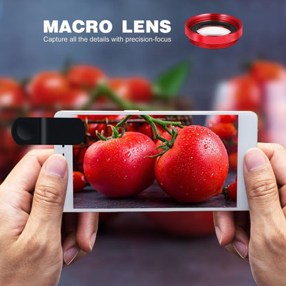 External Lens for Mobile Phone 3-in-1 Fisheye Macro Wide Angle Lens with Clip Aluminum Alloy Compatible with iPhone and Smartphones