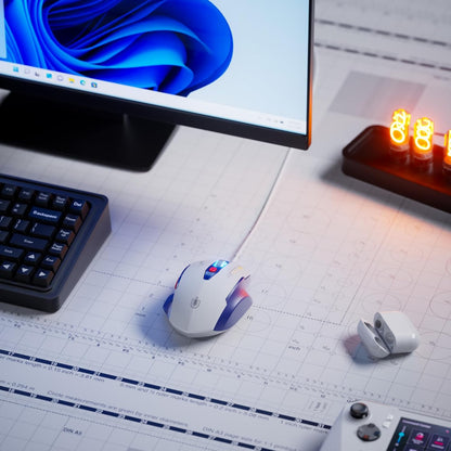 Wired Mouse, 4 Levels Adjustable DPI, 6 Programmable Buttons, Ergonomic Computer Wired Mouse for PC Laptop Computer for Office - Plug and Play (Bluewhite)