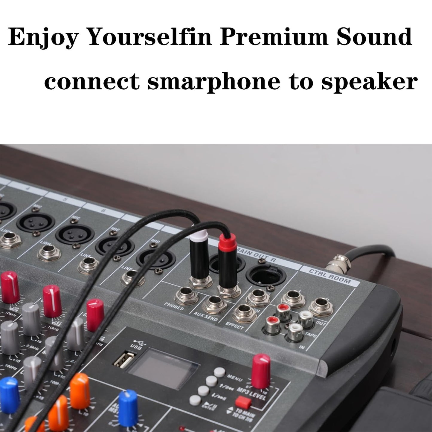 3.5mm to Dual 1/4 Adapter 1/8 to 6.35mm TS Mono Audio Cable Stereo Breakout Cord Y Splitter Compatible with iPhone, iPod, Computer Sound Card, Headphone, Speaker, Home Stereo System (3.3FT/1Pack)