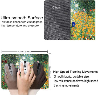 Mouse Pad, Premium-Textured Mouse Mat, Non-Slip Rubber Base Mousepad for Laptop, Computer & PC,9.5×7.9 in, Art Flower