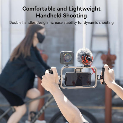 SmallRig Universal Phone Cage, Smartphone Video Rig Kit with Handles, Handheld Filmmaking Vlogging Case Stabilizer for Videomaker, for iPhone for Samsung for Pixel and Other Android Phones
