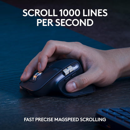 Logitech MX Keys S Combo - Performance Wireless Keyboard and Mouse with Palm Rest, Customizable Illumination, Fast Scrolling, Bluetooth, USB C, for Windows, Linux, Chrome, Mac