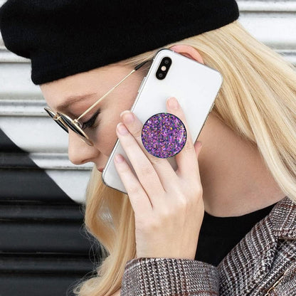 3 Pack Fashionable Clear Glitter Expandible Collapsible Moblile Phone Grip Stand Holder for Smartphones and Tablets Cell Phone Accessory-5 ((Rose Gold Mix Colorful Glitter Purple Blue))