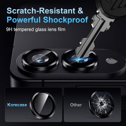 Korecase for Galaxy S25 Edge Camera Lens Protector, 9H Tempered Glass Anti Scratch Camera Screen Protector Shockproof Film Shcokproof Metal Ring Lens Protecor for Samsung S25 Edge,Colorful