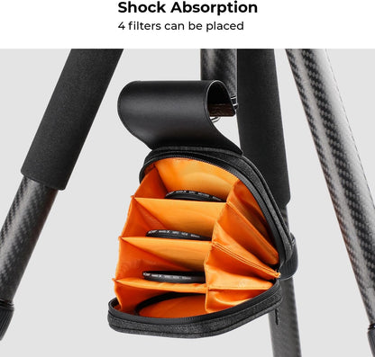 K&F CONCEPT 4 in 1 Basic Model Lens Filter Pouch Up to 95mm solar filter Pouch Case Camera Lens Filter Storage Wallet for ND UV CPL Filter Waterproof Filter Case