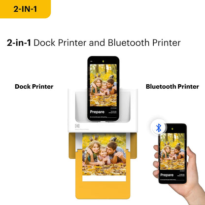 KODAK Dock Plus 4PASS Instant Photo Printer, 4x6 inches, 50 Sheets Bundle