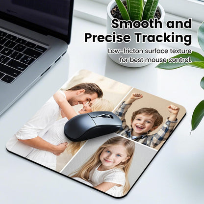 Custom Mouse Pad, Personalized Mouse Pad with Photo & Text, Neoprene Mouse Mat for Laptop Computer Office Desk, Mousepad Small with Anti-Slip Rubber Base