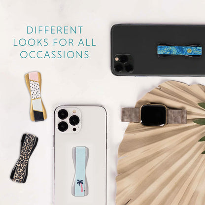 LOVEHANDLE Universal Phone Grip for Smartphones & Mini Tablets - Phone Holder for Hand - Wireless Charging Compatible - Made in The USA - Palm Tree