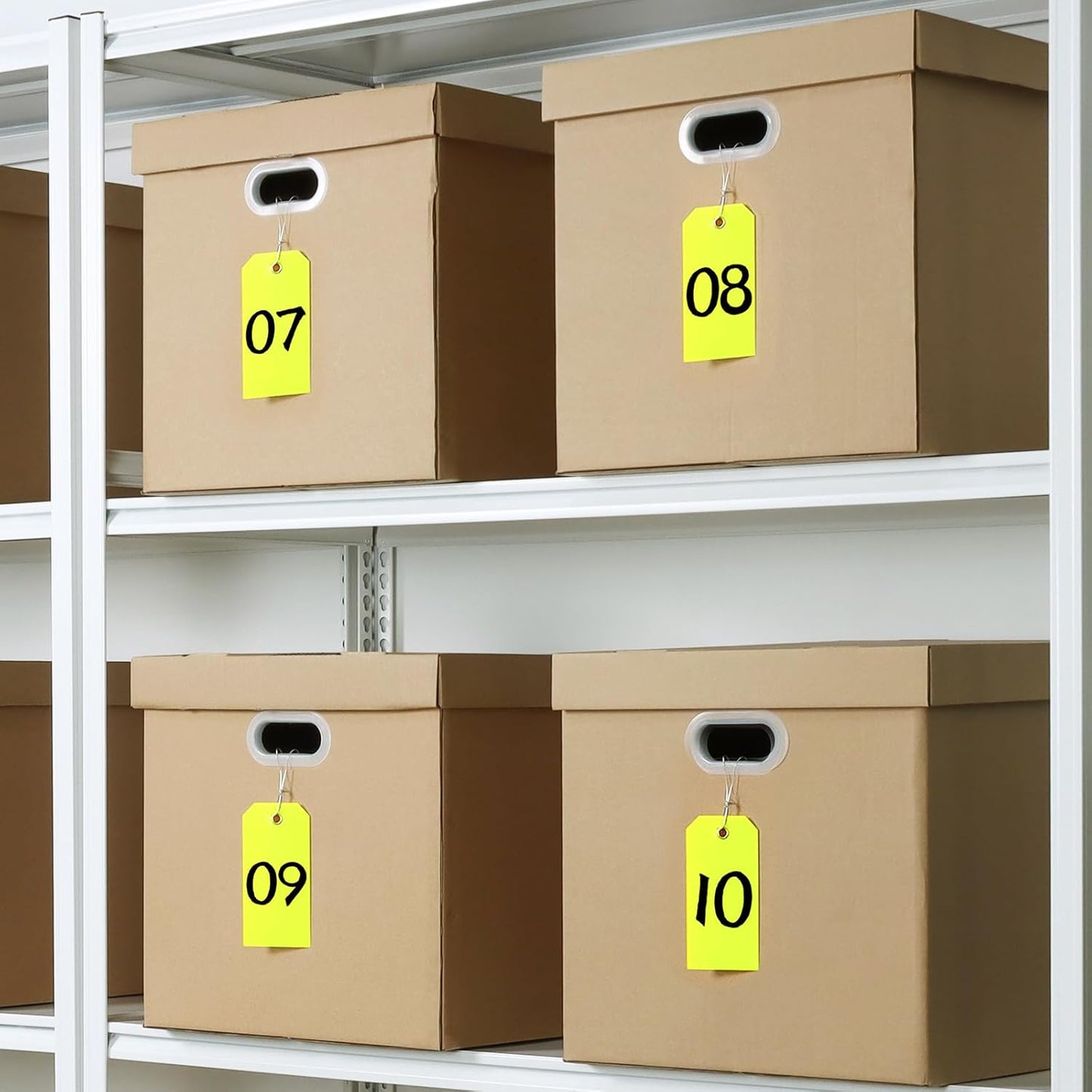 100 Pcs Waterproof Tags Writable Plastic Tags for Labeling Tag with Wire Tie Large Heavy Duty Tags Moving Tags Pipe Tags for Outdoors Car Garage Storage Box Equipment Parts (Yellow, 6 1/4" x 3 1/8")