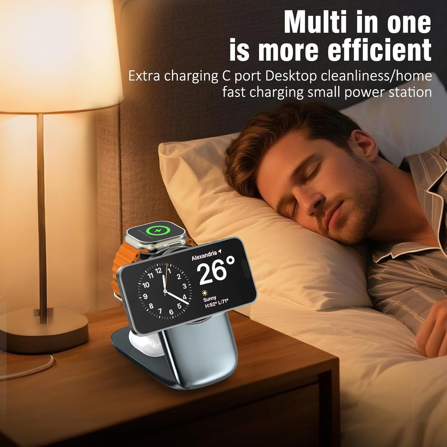 3 in 1 Folding Charging Station for iPhone 16e/16/15/14/13/12 Compatible with Apple Watch 10/9/8/7/6/5/4/3 Ultra,Wireless Charging Station for Airpods/4/3 pro