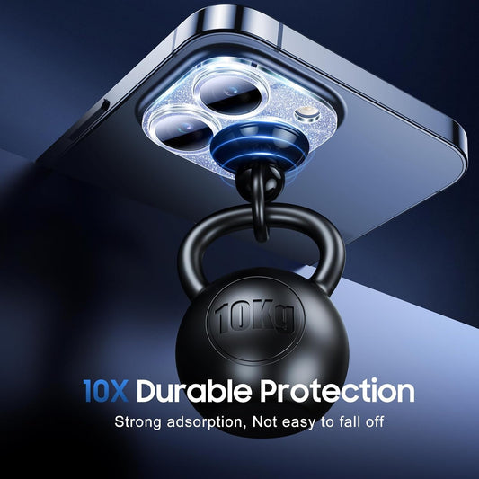 UniqueMe 3 Packs Compatible for iPhone 13 Pro Max/iPhone 13 Pro Camera Lens Protector Acrylic [Not Glass],[Case Friendly][Scratch-Resistant][Night Shooting Mode]-Glitter Blue