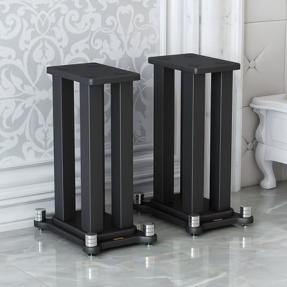 A Pair of Speaker Stands, Bookshelf Speaker Stand Steel Frame Support for Speakers up to 40 kg, Vibration-Absorbing MDF Design, Universal Speaker Stand Improves Sound Quality (50cm/19.6in)