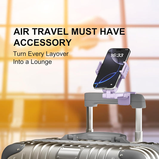 Perilogics 2025 Upgraded Travel Essentials Must Have Airplane Phone Holder Mount. Improved Ergonomic Lever, Perfect for Long Flight, Cruise, Desk, Travel Gift for Content Creator (Lavendar)