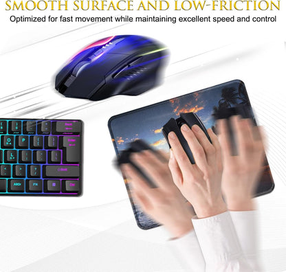 JIKIOU 3 Pack Mouse Pad with Stitched Edge, Comfortable Mouse Pads with Non-Slip Rubber Base, Washable Mousepads Bulk with Lycra Cloth, Mouse Pads for Computers Laptop Mouse 10.2x8.3x0.12in Sunset