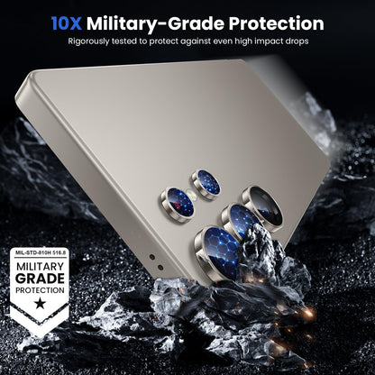 WSKEN for Samsung Galaxy S25 Ultra Camera Lens Protector - Ultra Thin Case Friendly, 9H Shatterproof Tempered Glass with Aluminum Metal Circle Camera Screen Protector Cover Accessories, Gray