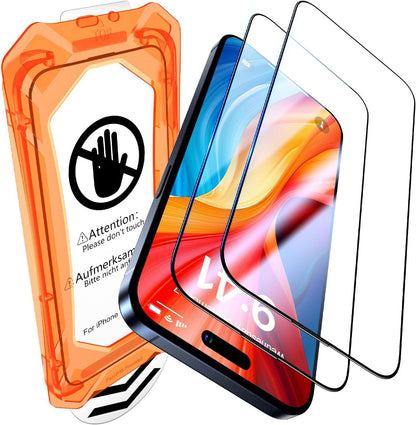 UniqueMe for iPhone 14 Plus/13 Pro Max Screen Protector - [Military Grade Shatterproof & 9H+ Hardness] Screen Protector 13 Pro Max Tempered Glass Full Coverage Protection, Easy Installation, 2 Packs