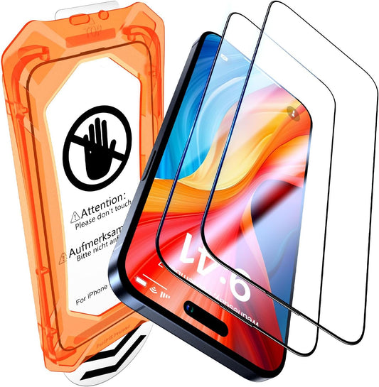 UniqueMe for iPhone 14 Plus/13 Pro Max Screen Protector - [Military Grade Shatterproof & 9H+ Hardness] Screen Protector 13 Pro Max Tempered Glass Full Coverage Protection, Easy Installation, 2 Packs