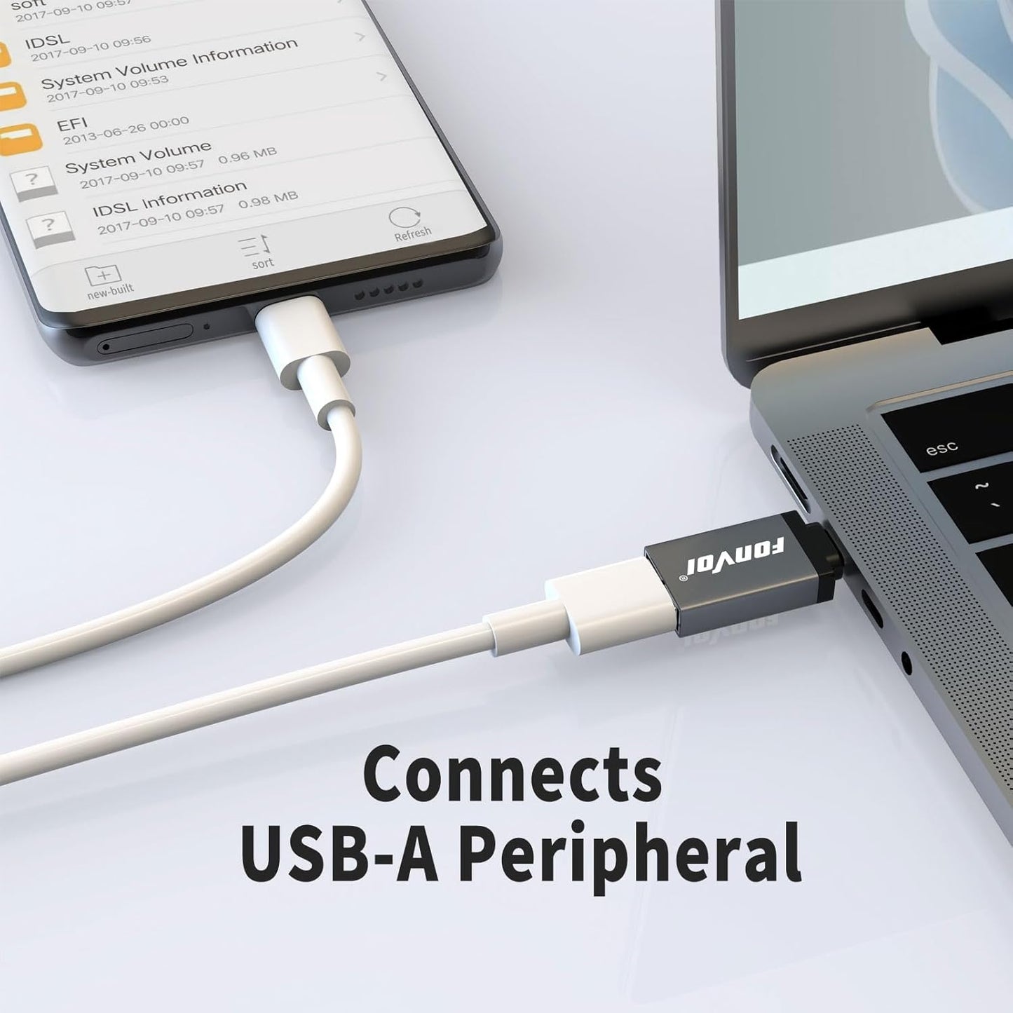 USB C to USB Adapter[4-Park], USB Type C Male to USB 3.0 Female OTG Adapter Compatible with MacBook Pro,Chromebook,Pixelbook,Microsoft,Samsung Galaxy S8 9 10 20 21 S22 Ultra Plus Note (Grey)