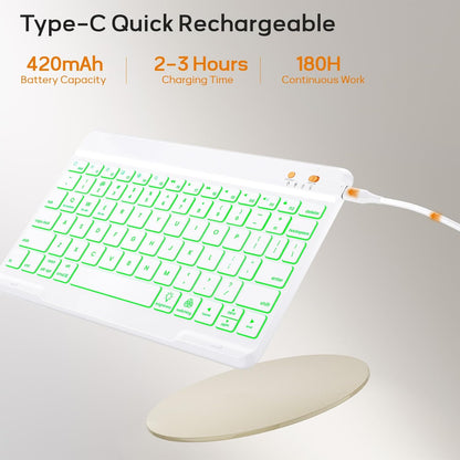 BLUTLOTUS for iPad iPad 9th 8th 7th Generation Case with Keyboard - 360° Rotatable Magnetic Folio Cover 2021/2020/2019, 7 Color Backlit Detachable Keyboard with Pencil Holder - Teal