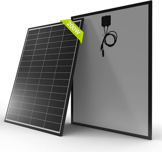 Newpowa 9BB Cell 200W Monocrystalline 200 Watt 12V Solar Panel High Efficiency RV Marine Boat Off Grid
