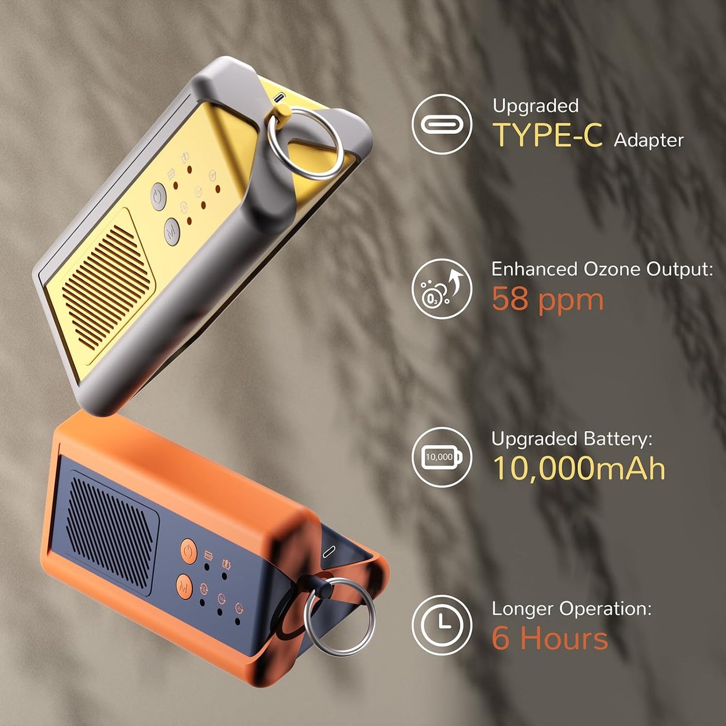 Airthereal PA1K-GO 1,000mg/h Portable Ozone Generator - Cordless Battery Powered Odor Eliminator for Car, Hotel Rooms, Offices, Bathrooms, and Small Spaces (Blue)