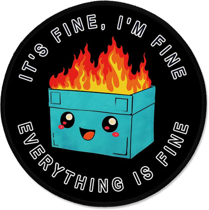 ITNRSIIET Round Mouse Pad with Stitched Edge Premium-Textured Waterproof Non-Slip Rubber Base Desktop Protection Mat Diameter 8.7 inches, Cute Dumpster